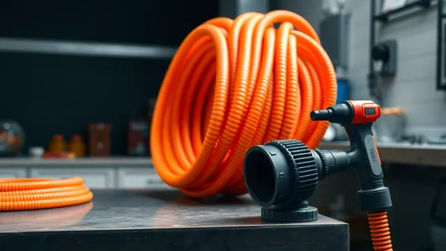 Drain rods and jetting nozzle on a workshop table — drain jetting vs rods comparison