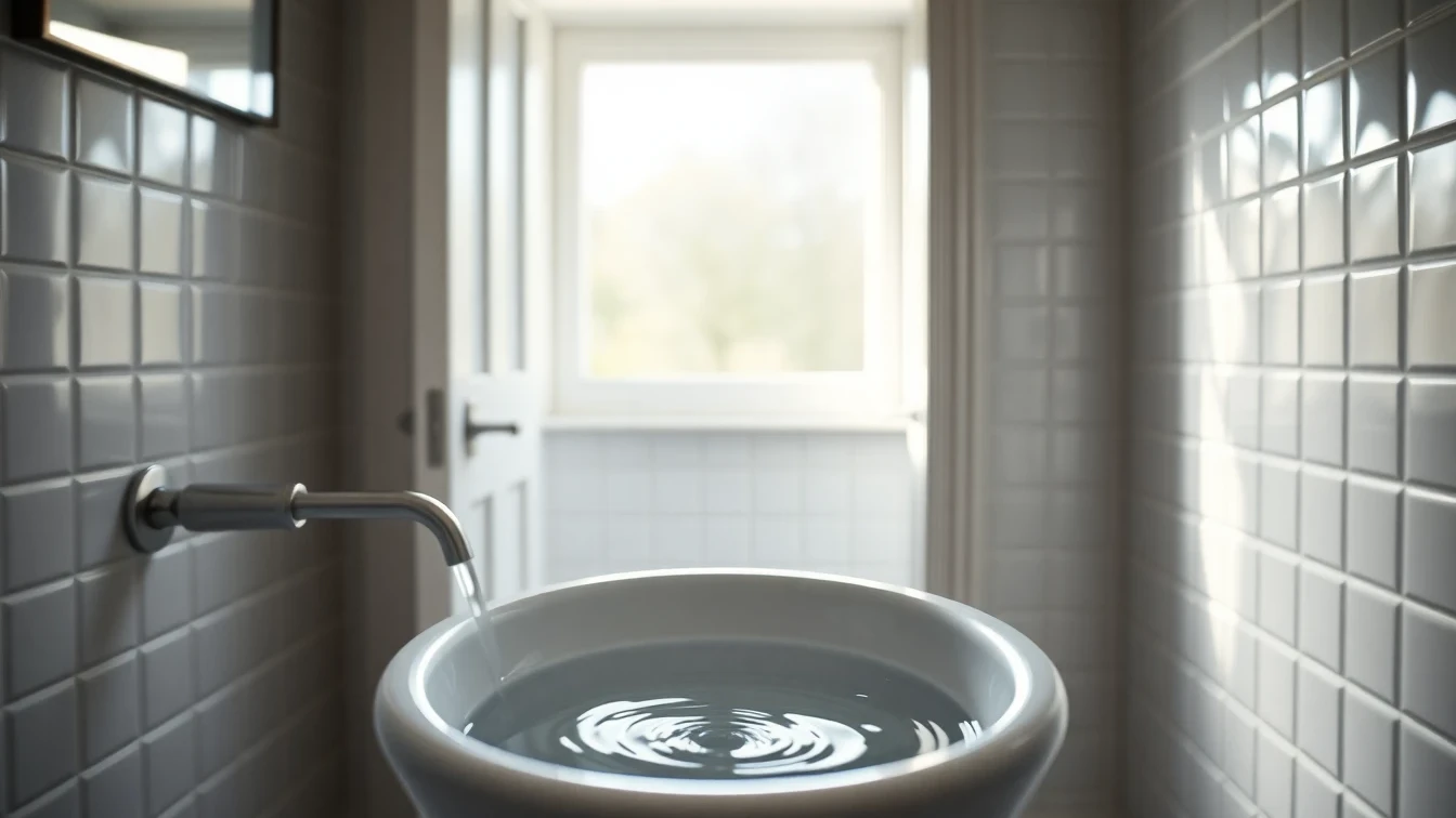Water standing in a bathroom sink — signs of a blocked drain in Poole